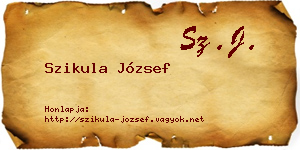 Szikula József névjegykártya